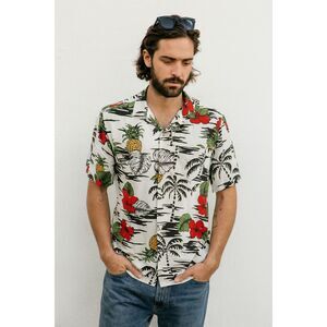Portuguese Flannel Floral 100% Cotton Button Up Shirt Top   Mens Size Medium